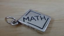 10x15mm says E=MCsquared & Math book Sterling Silver Charm