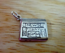 11x17mm says News Today Newspaper Sterling Silver Charm
