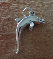 3d Dolphin Porpoise Sterling Silver Charm!