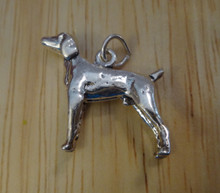 3D 20x19mm Large Heavy 4 grams Hunting Pointer Dog Sterling Silver Charm