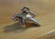TINY 11x7mm Sterling Silver Solid 3D Manatee Charm