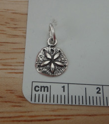 detailed Tiny 10mm Sand Dollar Beach Sterling Silver Charm