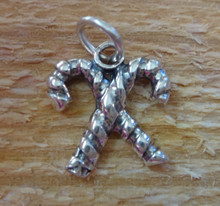 15x17mm Double Candy Cane Sterling Silver Charm