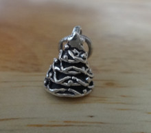 Small 3D 8x10mm Christmas Tree Holiday Sterling Silver Charm