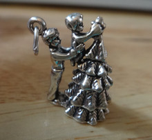 15x20mm 3D 5g Boy Son & Dad with Star Christmas Tree Sterling Silver Charm