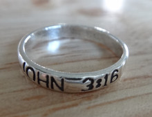 size 6 7 8 or 9 Sterling Silver says John 3:16 & has 7 Crosses on thin 3 mm wide Ring