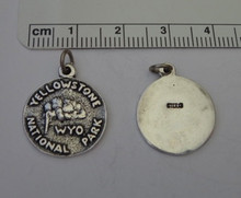says Yellowstone National Park Sterling Silver Charm