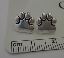 10x10mm Panther Tiger Bear... Paw Sterling Silver Stud Earrings