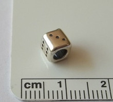 5.5mm Sterling Silver with 3.5 mm large hole Bunco Die Dice Charm!