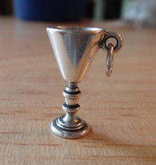 First Communion Eucharist Wine Glass Goblet Sterling Silver Charm