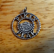 21mm Sterling Silver says Pike's Peak Disk Colorado Charm