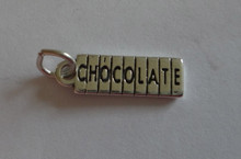 says Chocolate Bar Food Kitchen Sterling Silver Charm