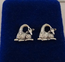 12x13mm Giraffe Sterling Silver Studs Earrings