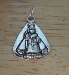 15x20mm Small Religious Saint St. Nino Nina Sterling Silver Charm