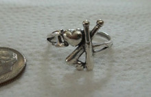 size 6.5 Sterling Silver I Love Softball Baseball with Bats & Ball Sterling Silver Ring