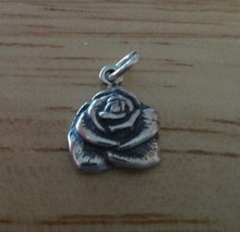 11x12mm Small Head of a Rose Sterling Silver Charm