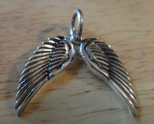 9x22mm 2 Large Movable Angel Bird Wings Sterling Silver Charm