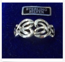 sizes 6 8 or 9 Sterling Silver Lg Hearts Intertwined Love Wide Band Ring