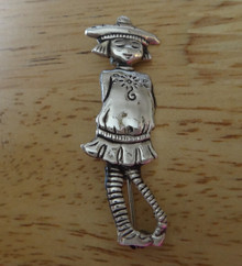 Sterling Silver 4 gram Whimsical Girl in Stockings & Hat Pin