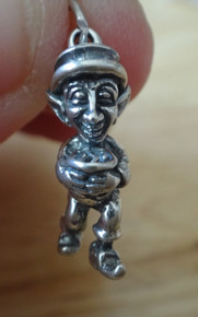 20x11mm Leprechaun with Pot of Gold Irish Sterling Silver Charm