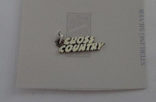 7x20mm says Cross Country Sterling Silver Charm