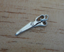 3D 18x7mm Tiny Scissors Hairdresser Sewing Sterling Silver Charm