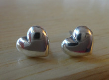 7x7mm Puffy Heart Sterling Silver Stud Earrings