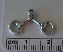 13x21mm Small Bent Horse Snaffle Bit Sterling Silver Charm
