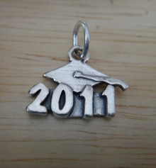 18x15mm 2011 with Graduation Cap Sterling Silver Charm