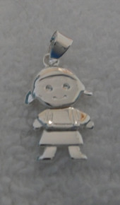 Movable Head & Body Girl Daughter Sterling Silver Charm