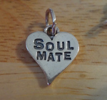 13x15mm says Soul Mate on a Heart Sterling Silver Charm