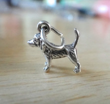 Tiny 3D 12x10mm Beagle Dog Sterling Silver Charm