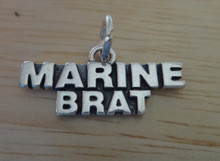 23x11mm says Marine Brat Military Sterling Silver Charm
