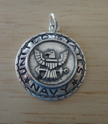 20mm US Navy Seal Military Sterling Silver Charm