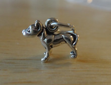 3D 12x9mm Tiny Solid Pit Bull American Staffordshire Terrier Dog Charm