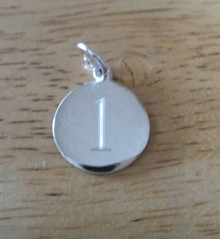 15mm Number 1 Engraveable Sterling Silver Charm