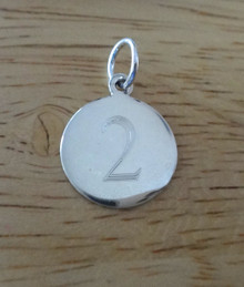 15mm Number 2 Engraveable Sterling Silver Charm