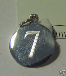 Number 7 15mm Engraveable Sterling Silver Charm