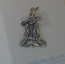Little Girl in Dress-up Clothes Sterling Silver Charm