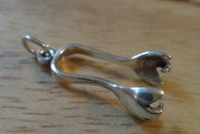 10x23mm Salad Tongs Cooking Charm Sterling Silver 