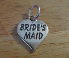 14x16mm says Bride's Maid Heart Sterling Silver Charm
