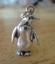 3D 11x20mm Large 5 gram Penguin Sterling silver Charm!