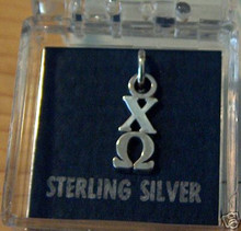 Greek Sorority Chi Omega Lavalier Sterling Silver Charm