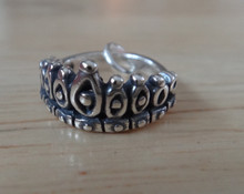 14mm 3D Prom Homecoming Princess Queen Tiara Crown Sterling Silver Charm