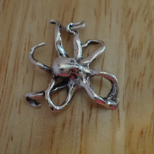 LG Octopus Squid Calamari Fish Sterling Silver Charm