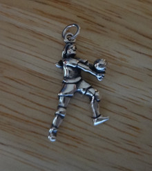 3D 12x25mm Female Girl Volleyball Player Sterling Silver Charm!