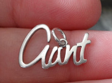 17x12mm Cursive says AUNT Sterling Silver charm