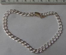 5" Child's 4 mm Double Link Sterling Silver Charm Bracelet