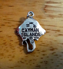 16x21mm Stingray says Cayman Islands Sterling Silver Charm