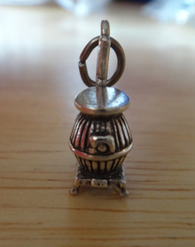 Old Wood Pot Belly Stove Sterling Silver Charm